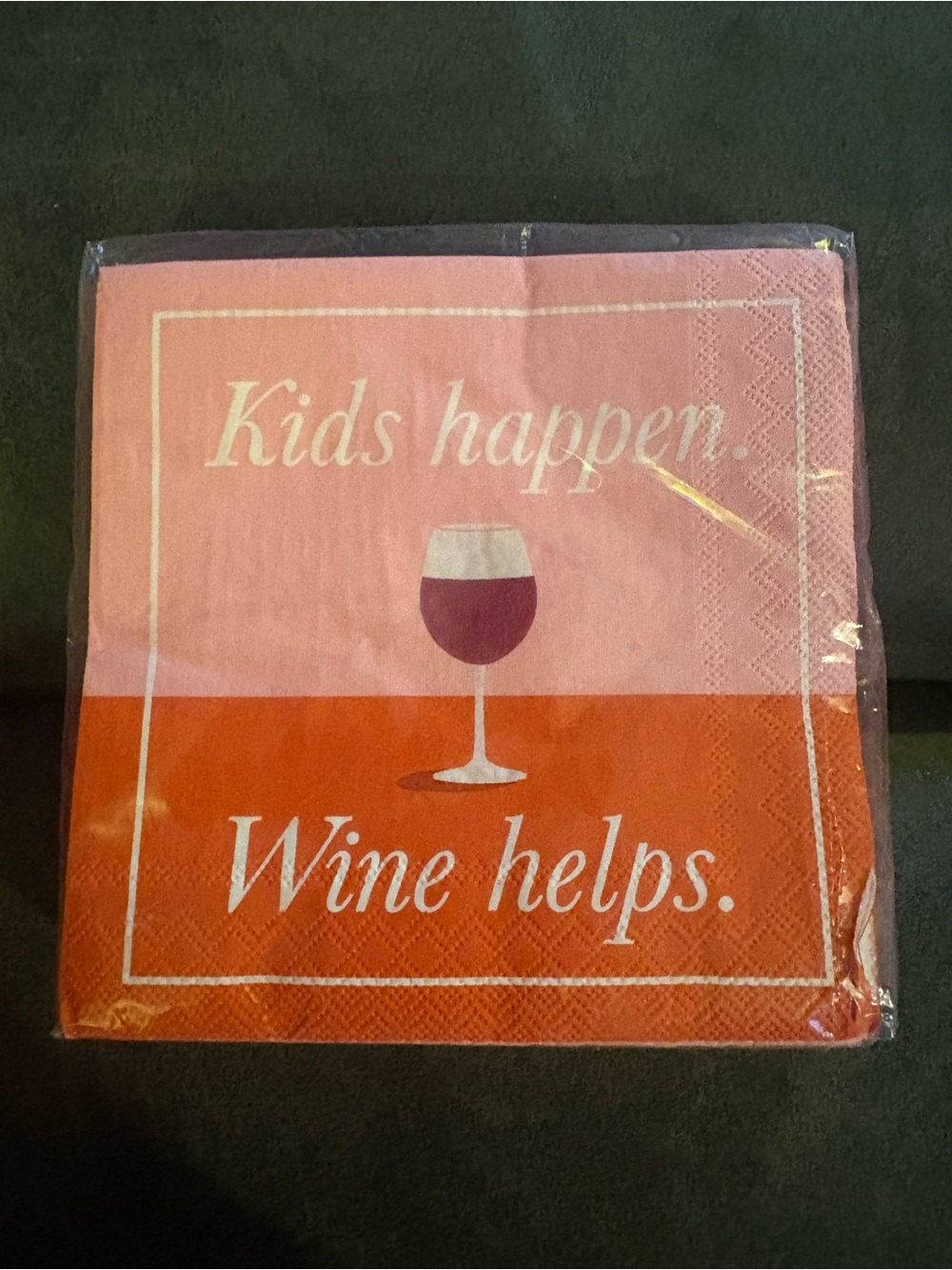🔥5 FOR $25🔥 Humorous ‘Kids Happen Wine Helps’ Cocktail Napkins